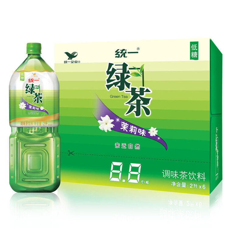 统一 绿茶 2L*6瓶 大包装 茶饮料 整箱装（新老包装随机发货） 光明服务菜管家商品 