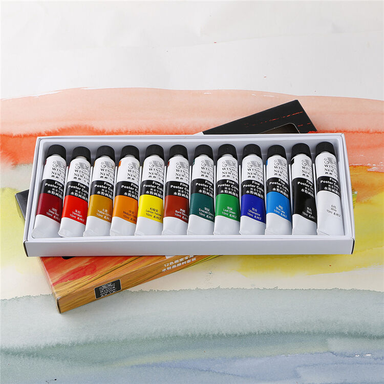 温莎牛顿水粉画颜料12色 18色 24色套装 10ml广告画颜料 12色