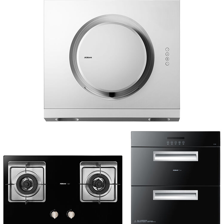 老板(robam)21a6 33b7 717 侧吸式吸油烟机燃气灶消毒柜套装