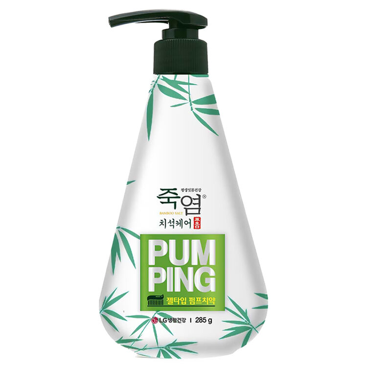 lg竹盐 原生白防牙石美白 牙膏(按压式)285g