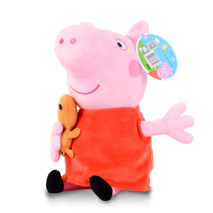 pig粉红猪小妹佩佩猪一家毛绒公仔娃娃玩偶玩具 小猪佩奇抱熊19厘米