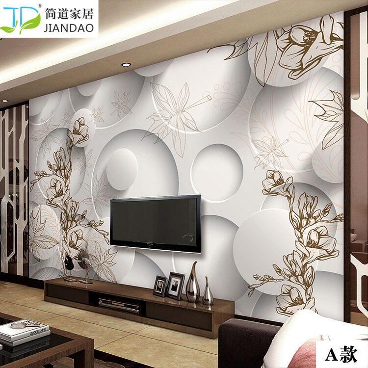 简道3d大型无缝壁画现代简约花卉墙纸墙布客厅电视背景墙郁金香影视