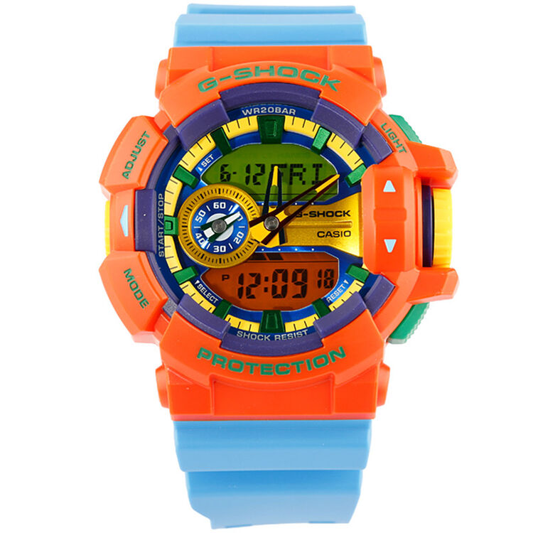 卡西欧(casio)手表 g-shock旋转表冠防水双显石英运动男表 ga-400-4a