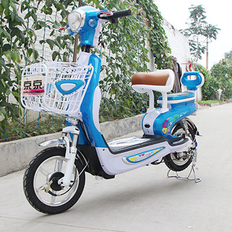 京京电动车 自行车时尚酷车48v助力车电动滑板车 淡蓝色