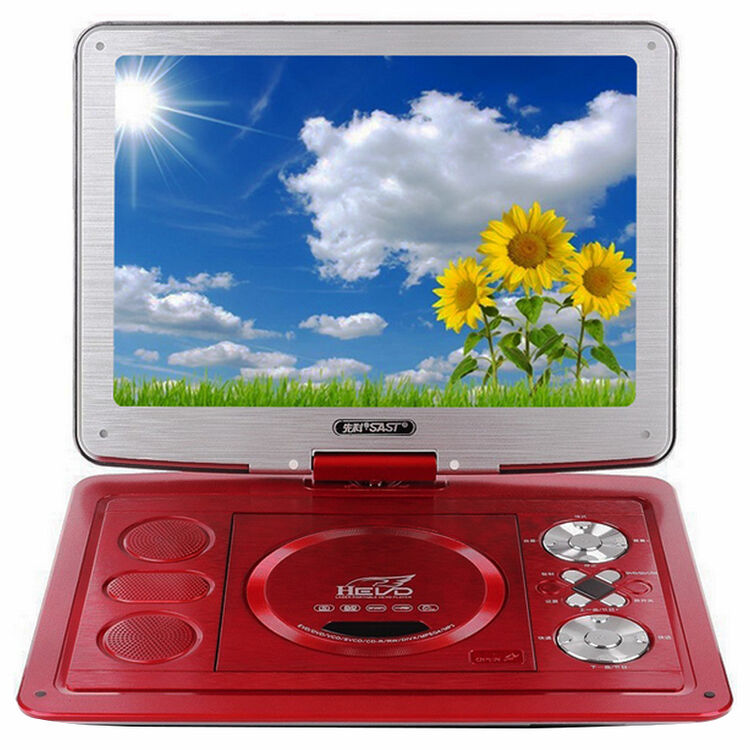 4英寸便携遥控电视移动dvd老年视频机看戏机唱戏机(红)