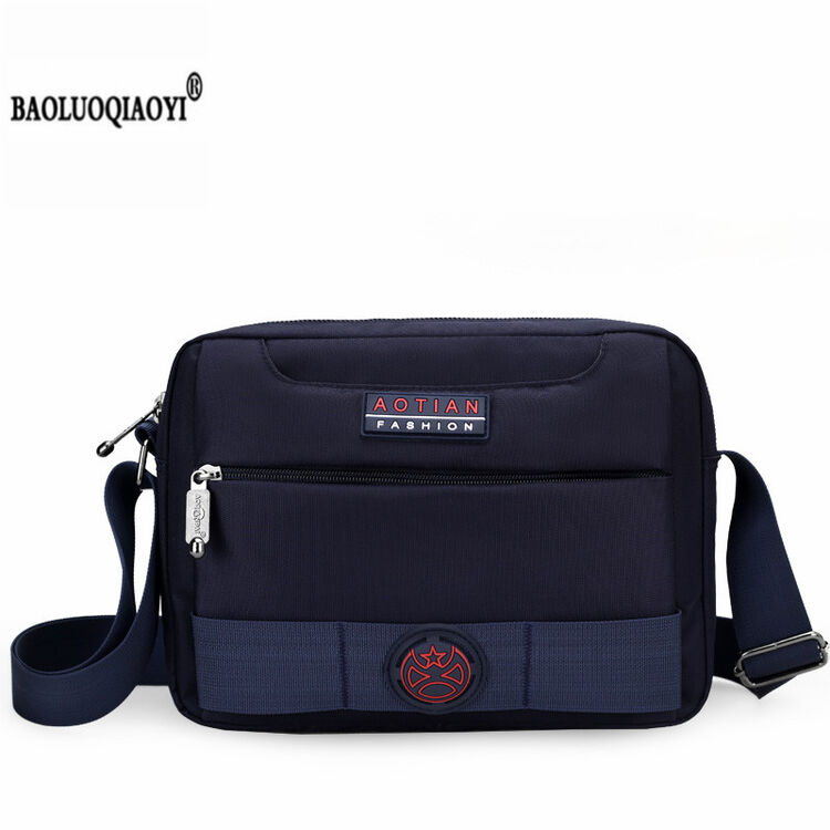 保罗乔伊新款防水尼龙布包 复古男包单肩包斜挎包 韩版简约休闲背包