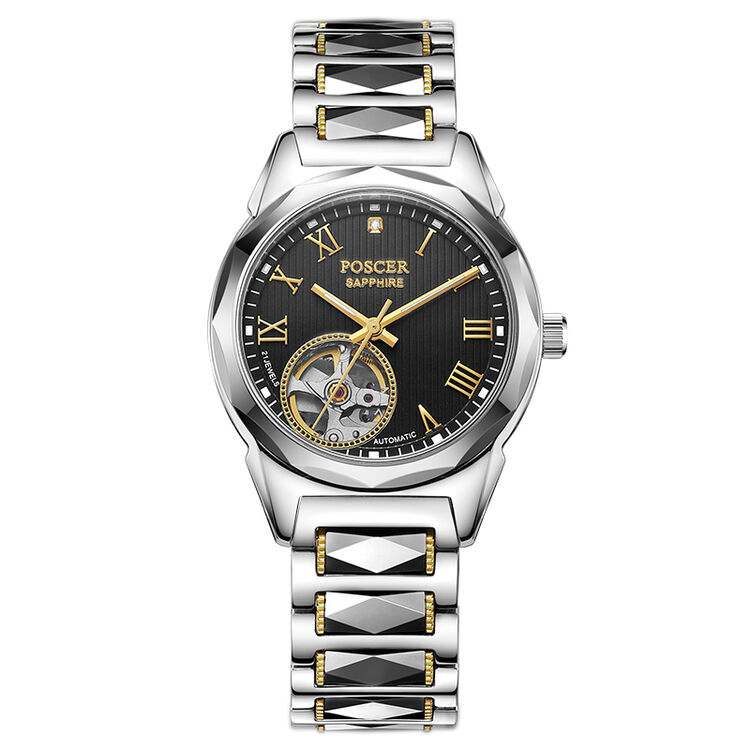 宝时捷表poscer 全自动机械男表女表情侣对表男士手表女士钢带腕表