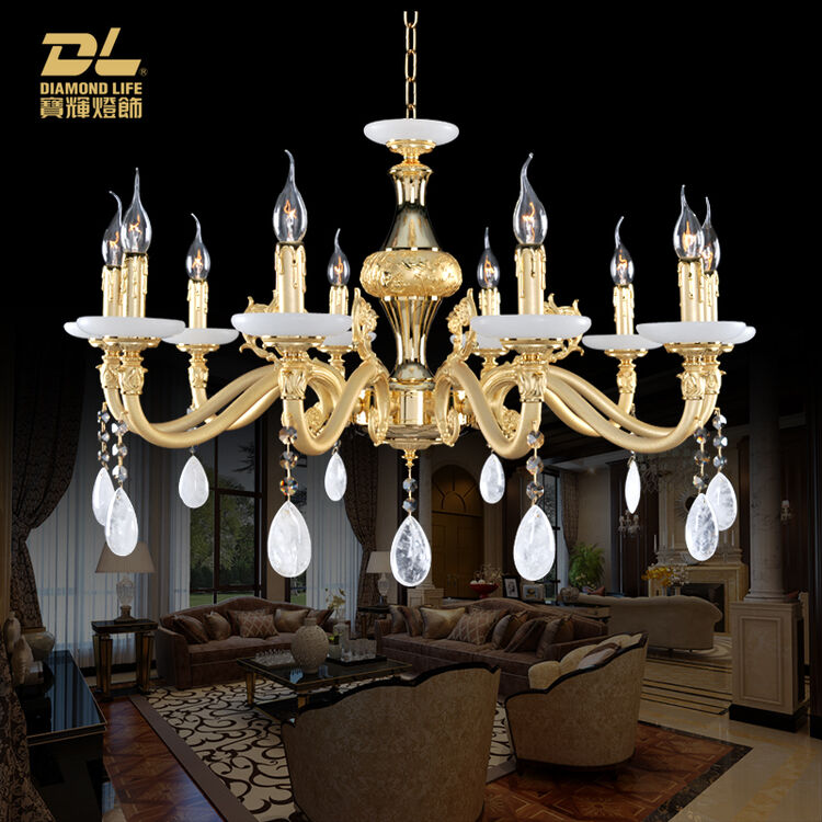 宝辉威伦斯纯铜 水晶灯简约欧式客厅卧室吊灯 定制灯 别墅会所复式楼