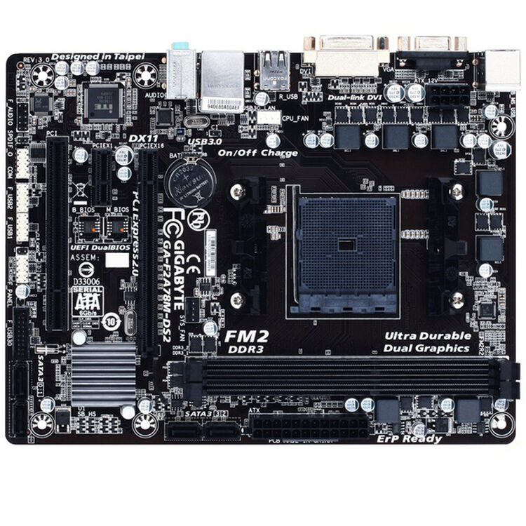 技嘉(gigabyte)f2a78m-ds2 支持fm2/fm2  amd处理器