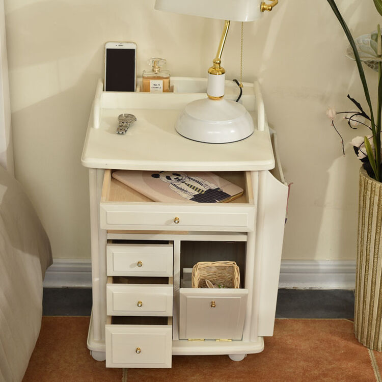 床边柜床头桌移动收纳储物柜边角柜五斗柜抽屉柜 800白色床头柜预售