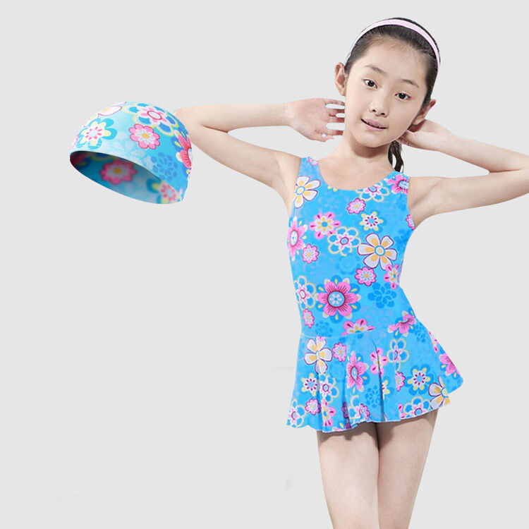 海娜斯顿 儿童泳衣女童连体裙式泳装小女孩宝宝可爱公主中大童游泳衣
