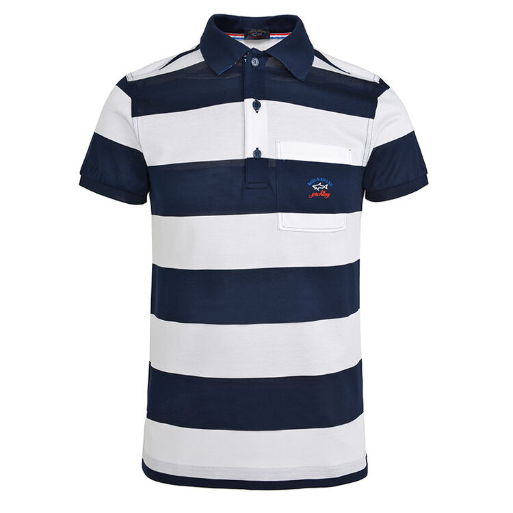 paul&shark保罗鲨鱼 男士条纹短袖polo衫 93380 藏青色 s
