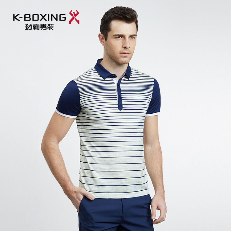 劲霸男装短袖t恤男劲霸t恤专柜款男装修身t恤男士polo衫ftbl2398 绿色