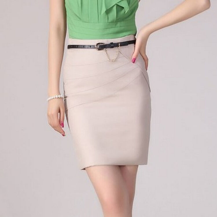 浪漫雅莎 职业包臀裙半身裙短裙包裙一步裙西装秋夏裙子工作裙 杏色