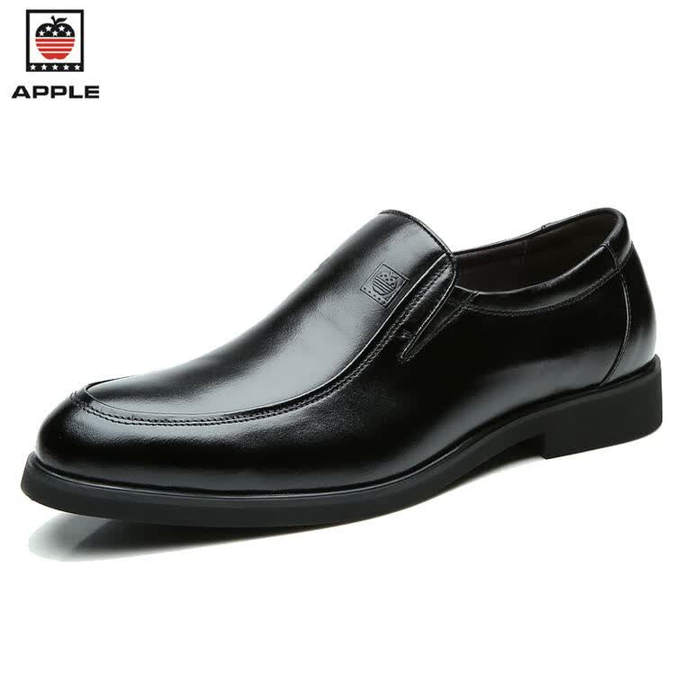 苹果apple牛皮男鞋正装鞋皮鞋婚鞋 黑色 38【图片 价格 品牌 评论】