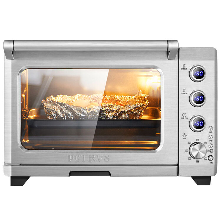 柏翠(petrus)电烤箱家用全功能智能32l 不锈钢机身 pe5326 京钢