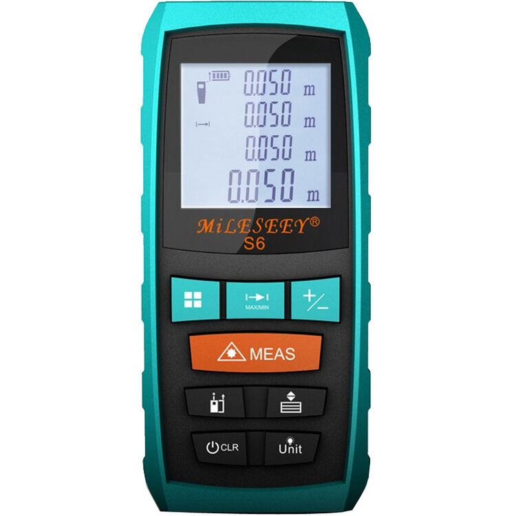 迈测mileseeys6激光测距仪60米电子尺尾端带45cm刻度尺4行高清背光