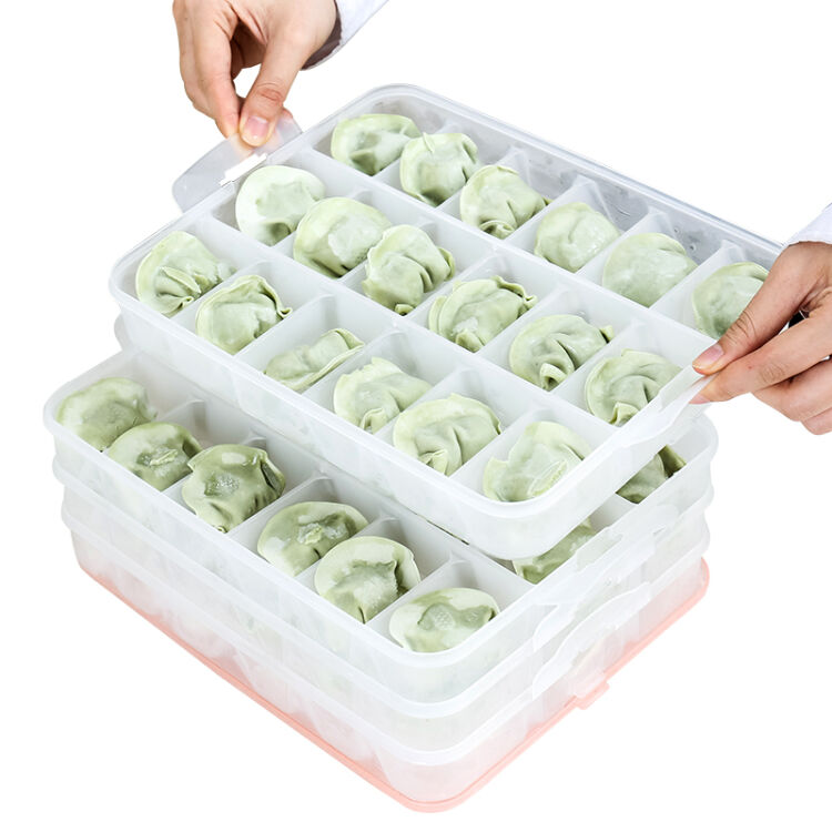 尚合 耐热饺子盒 冷藏冰箱保鲜盒水饺收纳盒微波馄饨盒速冻饺子密封盒