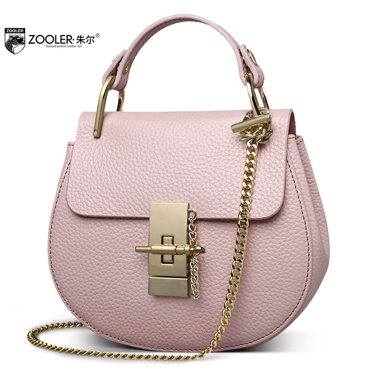 朱尔新款真皮女包 头层牛皮单肩 女士包包手提包 zf-1900粉色