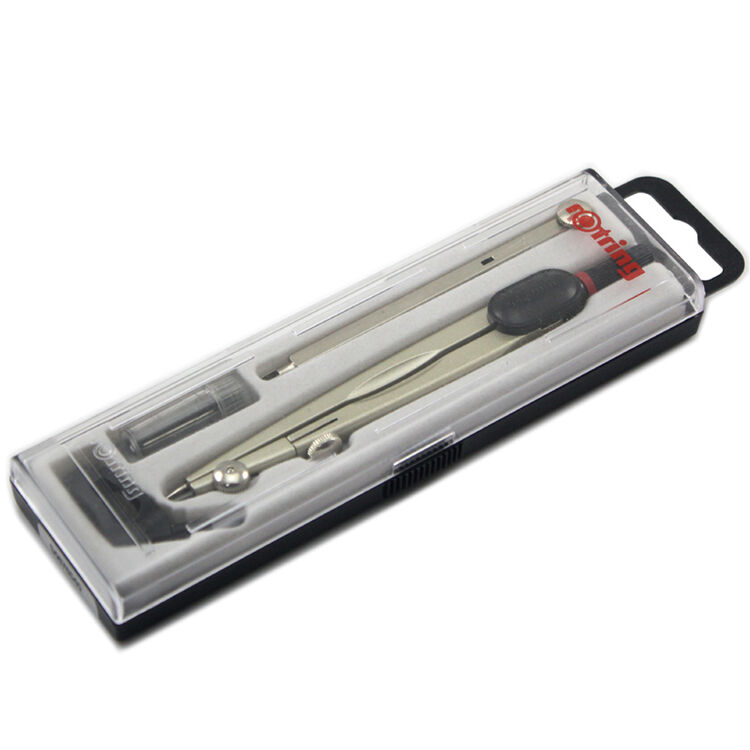 德国红环rotring 绘图圆规 学生 考试绘图圆规 制图圆规 4件套装