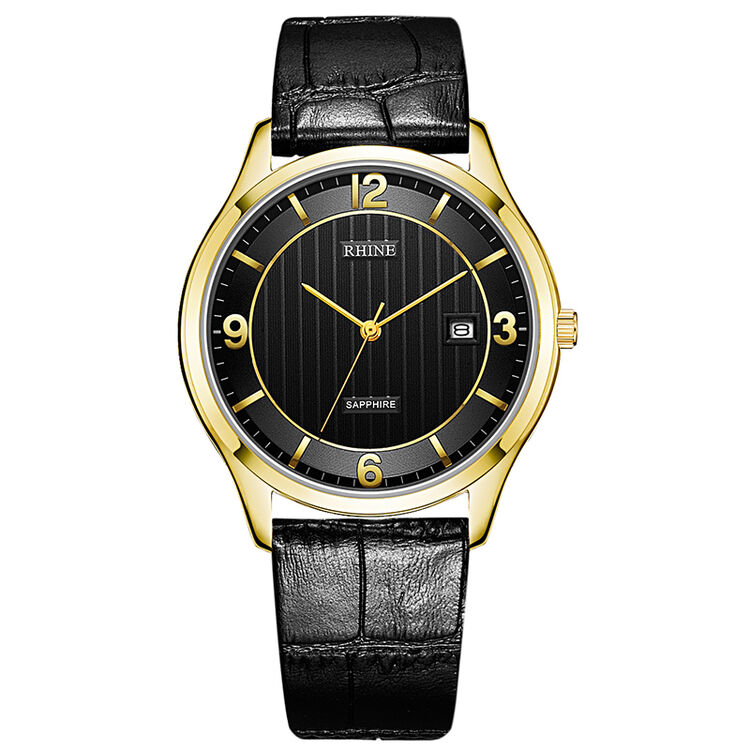 莱茵(rhine)手表时尚超薄皮带防水石英情侣男表89121m-19ap