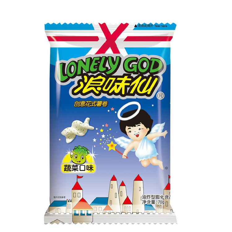 旺旺浪味仙 海苔味 蔬菜味 70g 休闲零食 蔬菜味 1袋装