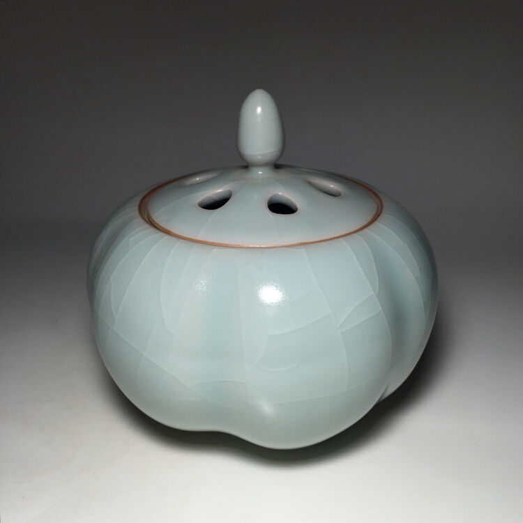 台湾柏采窑汝窑豆青釉香炉香插香道用品 xr-101