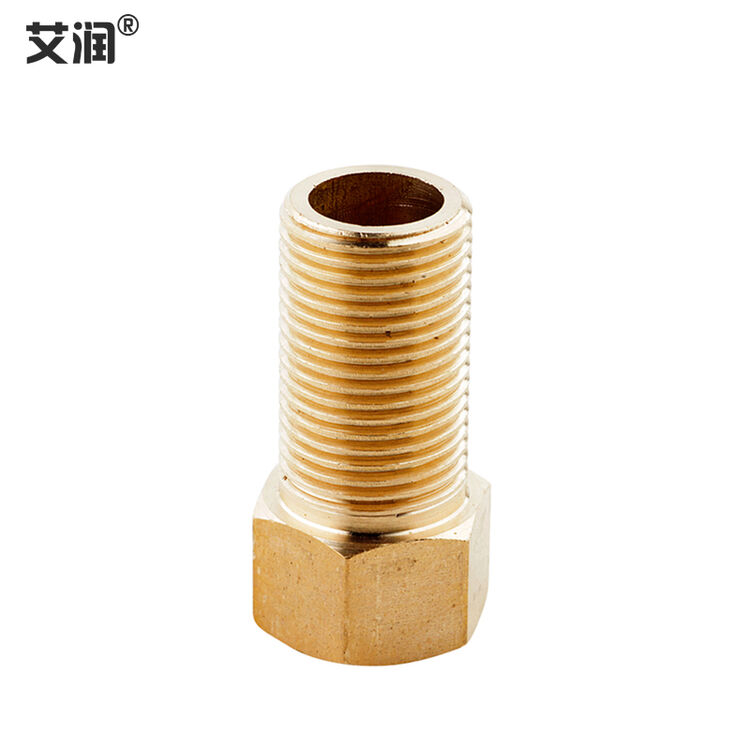 艾润 全铜加厚/加长4分内外丝直接5cm水管接头1/2直通dn15