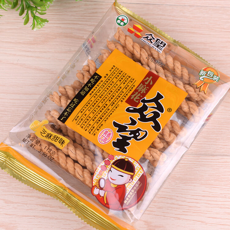 【憨大方】湖北众望小麻花112克*4袋 儿时的味道 芝麻甜味