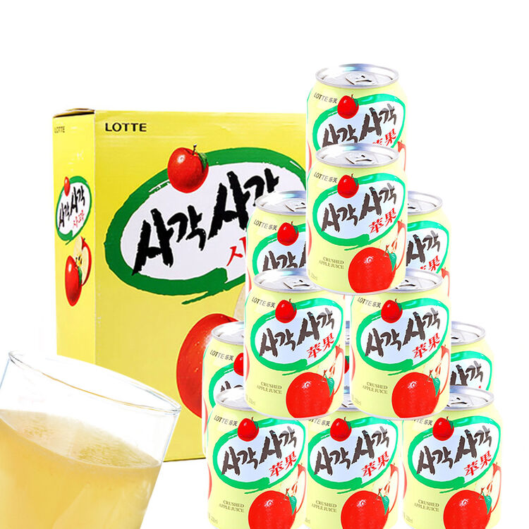 韩国进口乐天 lotte 苹果汁238ml*12