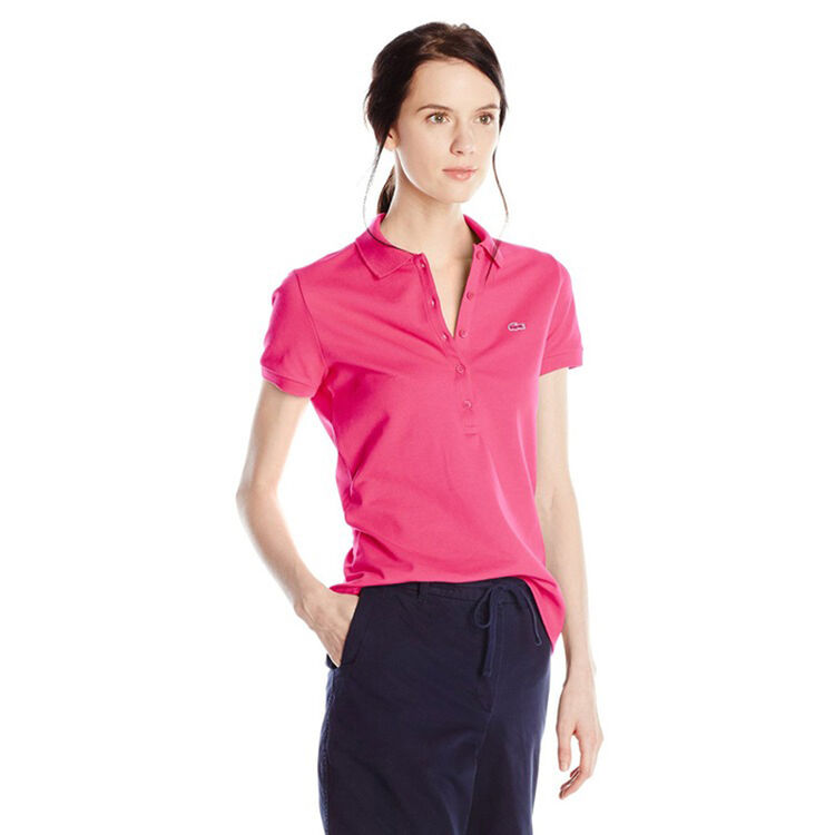 法国鳄鱼(lacoste ) 夏季女士短袖t恤修身直筒polo衫经典五粒扣 6949