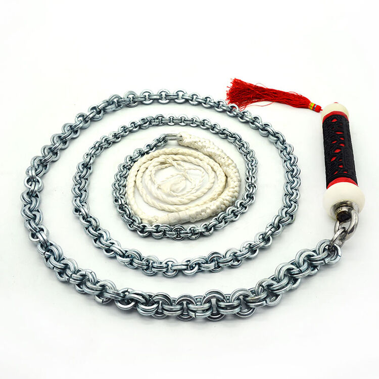 鑫宝塔麒麟鞭响鞭甩鞭双轴承鞭钢鞭 水立方把手双环银色 4斤