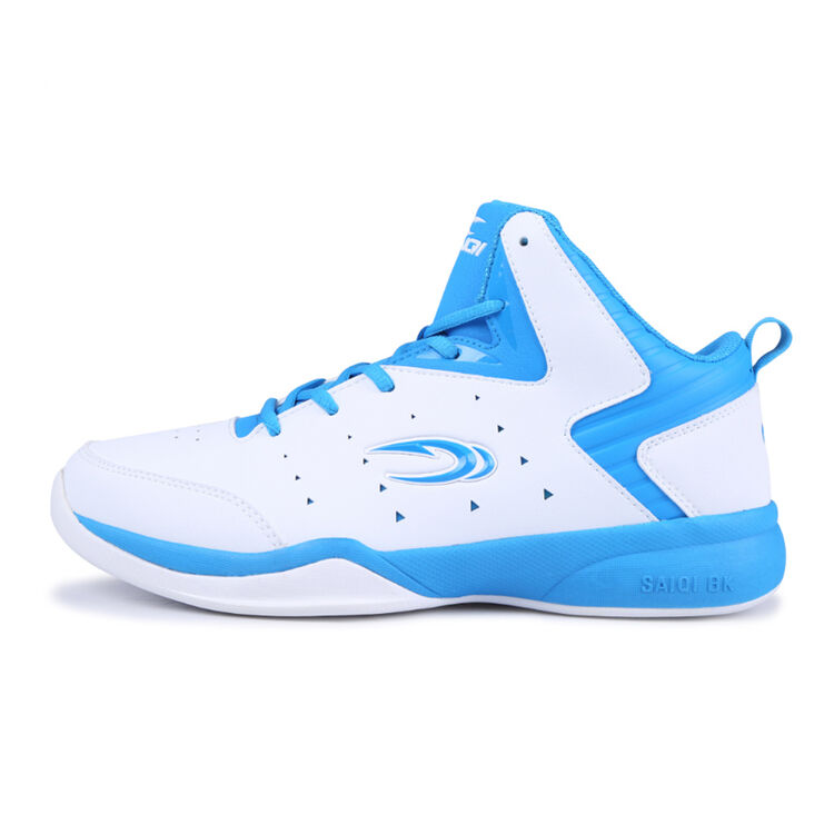 赛琪(saiqi) 篮球鞋男高帮减震耐磨防滑经典基础运动鞋 本白色-10 43