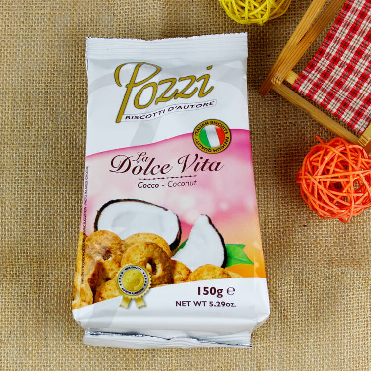 意大利进口 pozzi彼得曲奇饼干 休闲食品 椰子150g