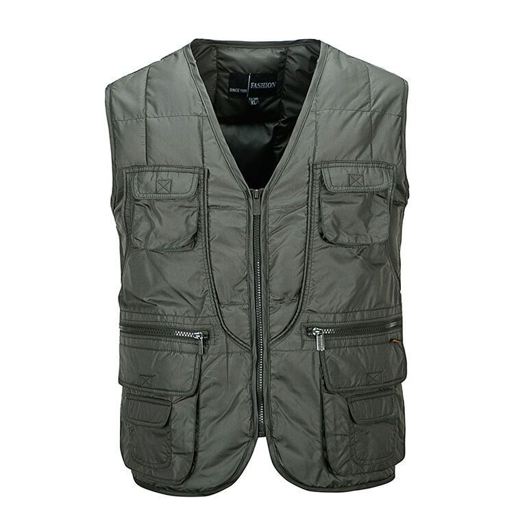 2016新款男士多兜棉马夹背心加厚军绿色多口袋保暖防寒马甲大码加厚加