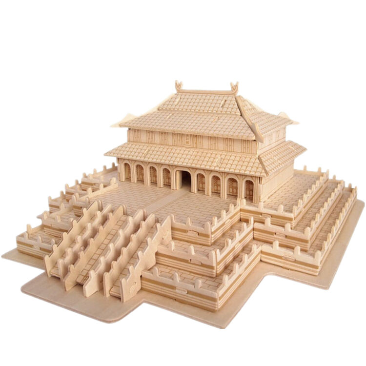 手工木制diy拼装模型儿童礼物益智组装玩具多款可选 太和殿(送砂纸和
