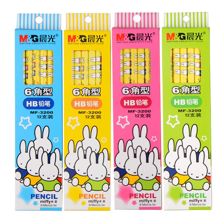晨光(m&g) 米菲6角型12支装卡通铅笔 hb铅笔mf-3200
