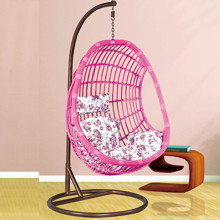 美程 吊篮 藤椅休闲吊椅鸟巢懒人摇椅 加粗粉色