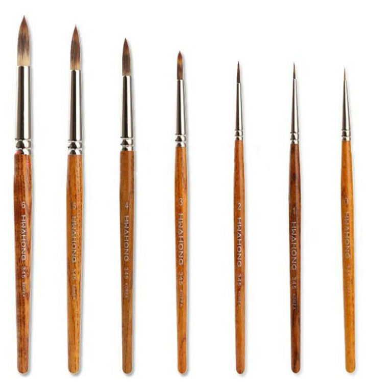 韩国hwahong华虹345水彩画笔极细绘画勾线笔 面相笔 美甲笔 5号 (单支