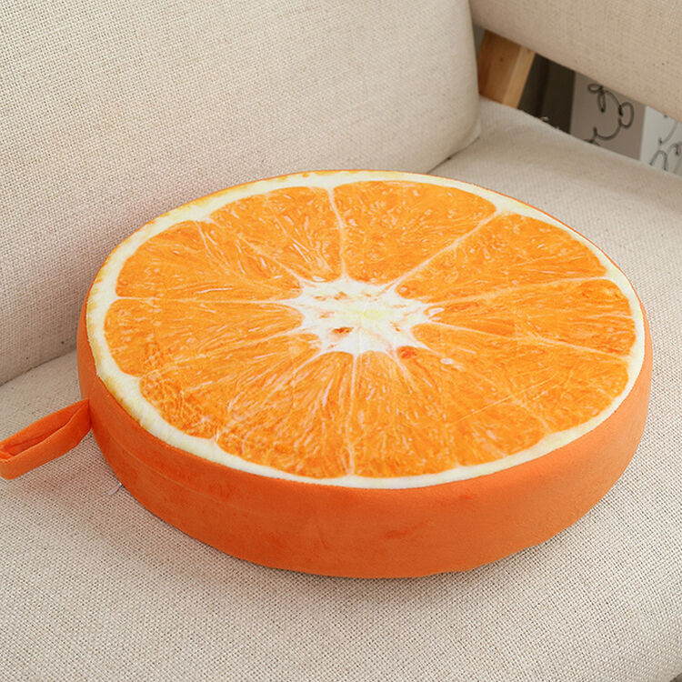 小懒虫 创意可爱西瓜水果坐垫靠垫抱枕加厚 橘子