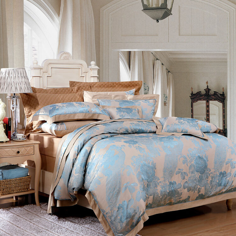 富安娜家纺 床上用品四件套欧式提花床品套件床单被套 高档单双人 1米