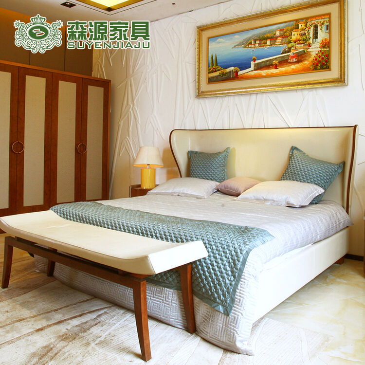 3米大床皮质家居懒人床卧室舒适大床 图片色