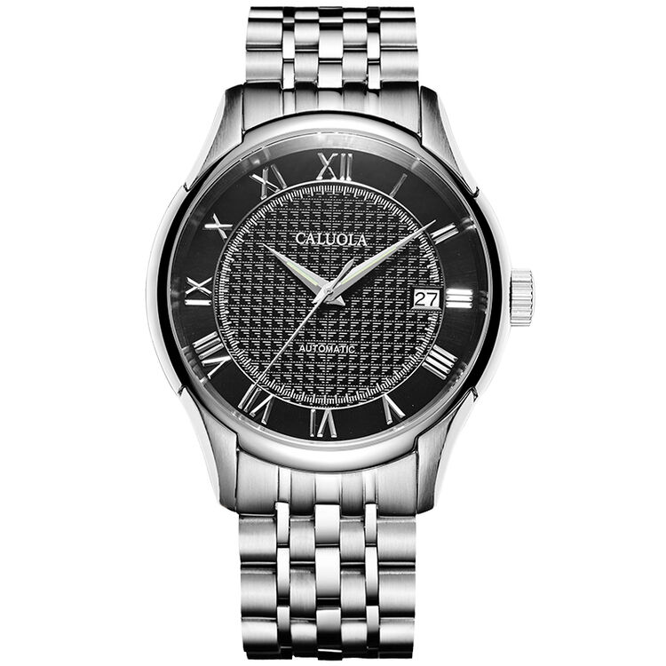 卡罗莱(caluola)全自动机械表商务男士手表休闲时尚男表罗马防水简约
