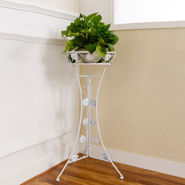 晶赞欧式铁艺单层花架客厅室内落地花盆架阳台简约绿萝吊兰花架子