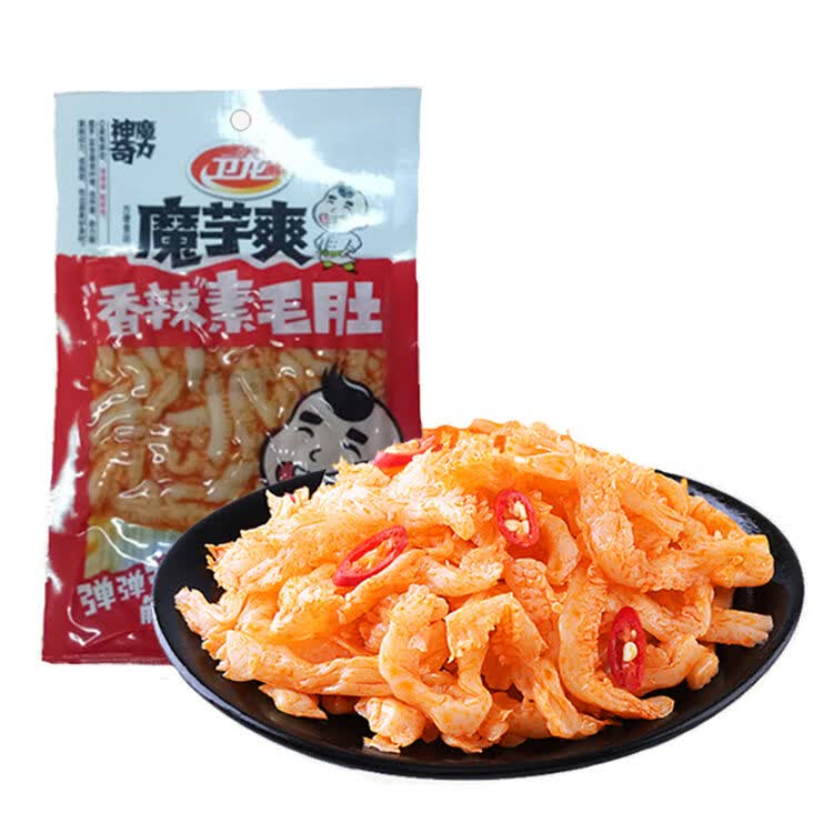 卫龙 休闲零食素肉 魔芋爽 香辣素毛肚 60g*3袋