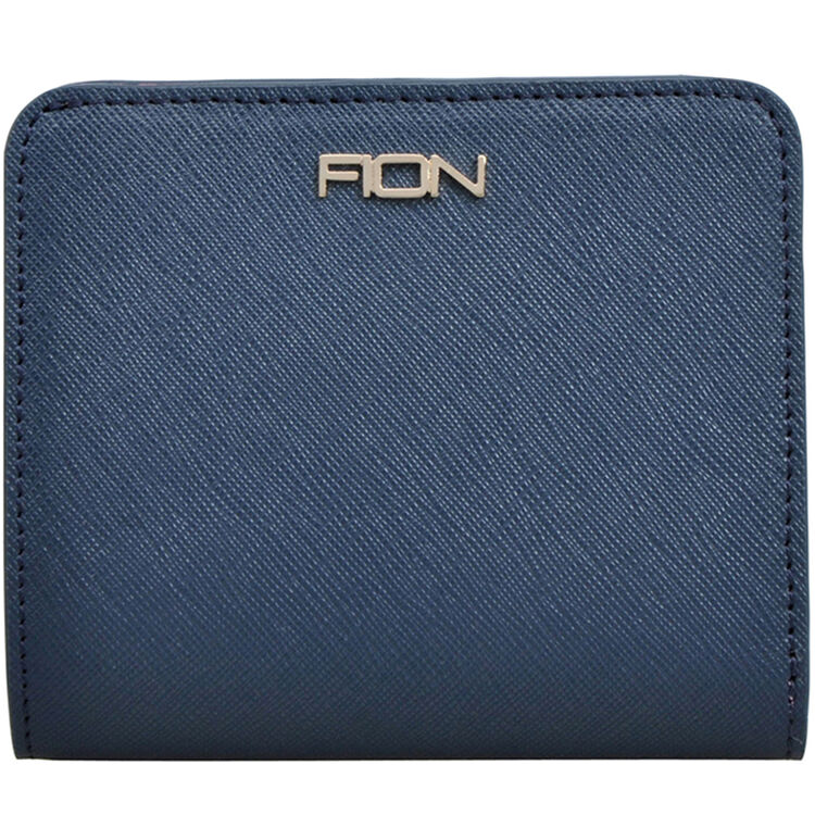 菲安妮(fion)十字纹牛皮钱包 女士拉链零钱夹 两折休闲短款荷包wpba