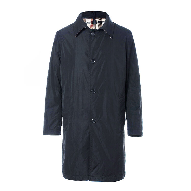 daks/达科狮达克斯男士风衣休闲中长款风衣修身外套商务男装翻领 黑色