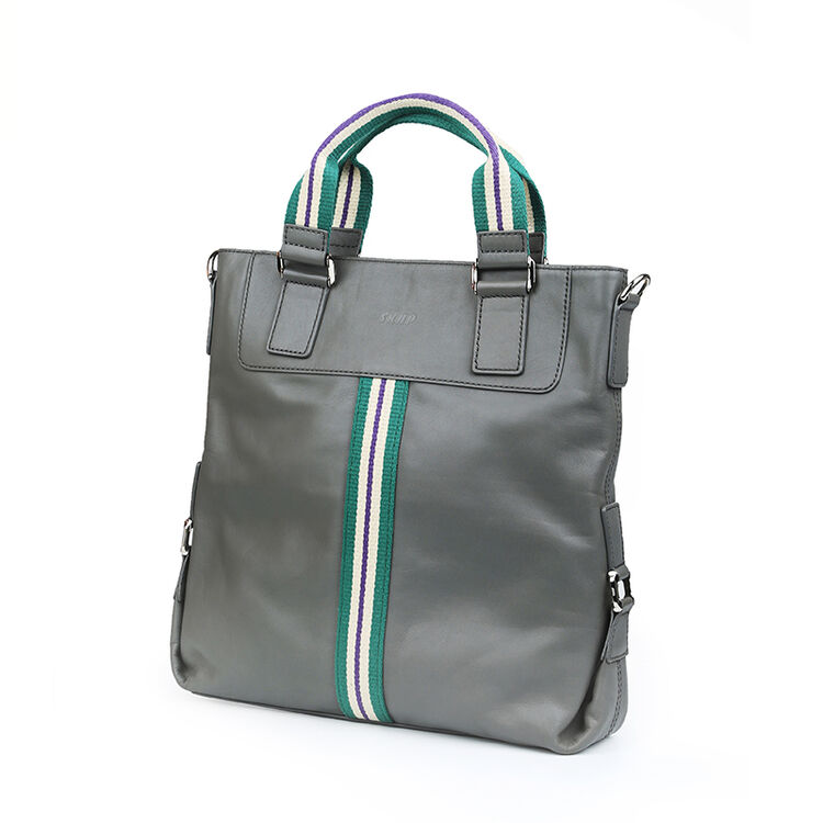 skap圣伽步 三色编织带单肩男包手提斜挎包20320124 深灰/90 竖款