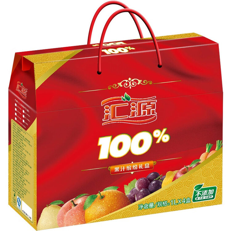 自营 汇源100%橙汁1l*4盒 礼盒装