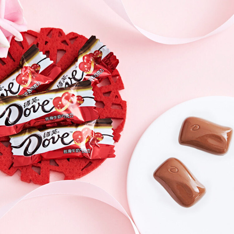 德芙（Dove）丝滑牛奶巧克力4.5g婚庆喜糖500g结婚伴手礼休闲小零食糖果批发 光明服务菜管家商品 